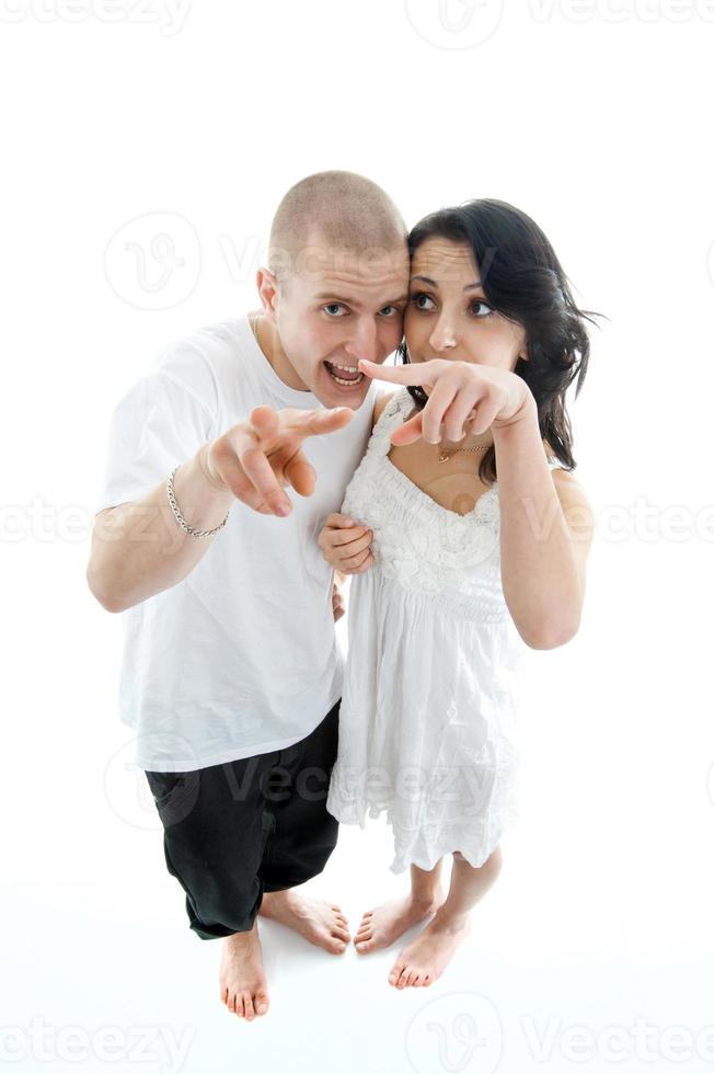 lovely couple on white photo