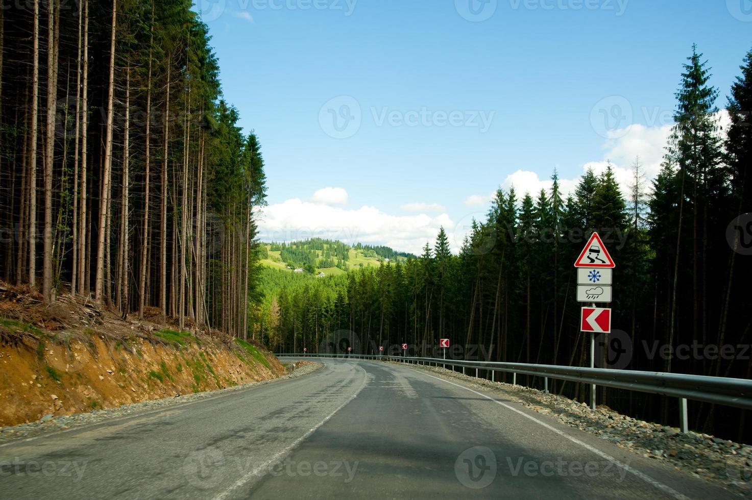 Empty curved road photo