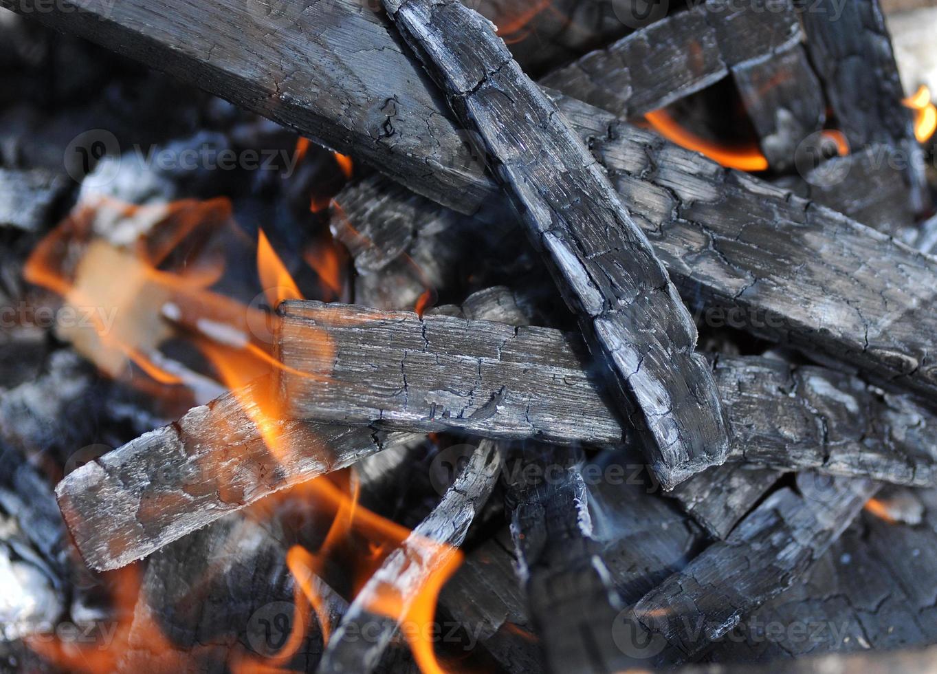 hot coals in the fire photo