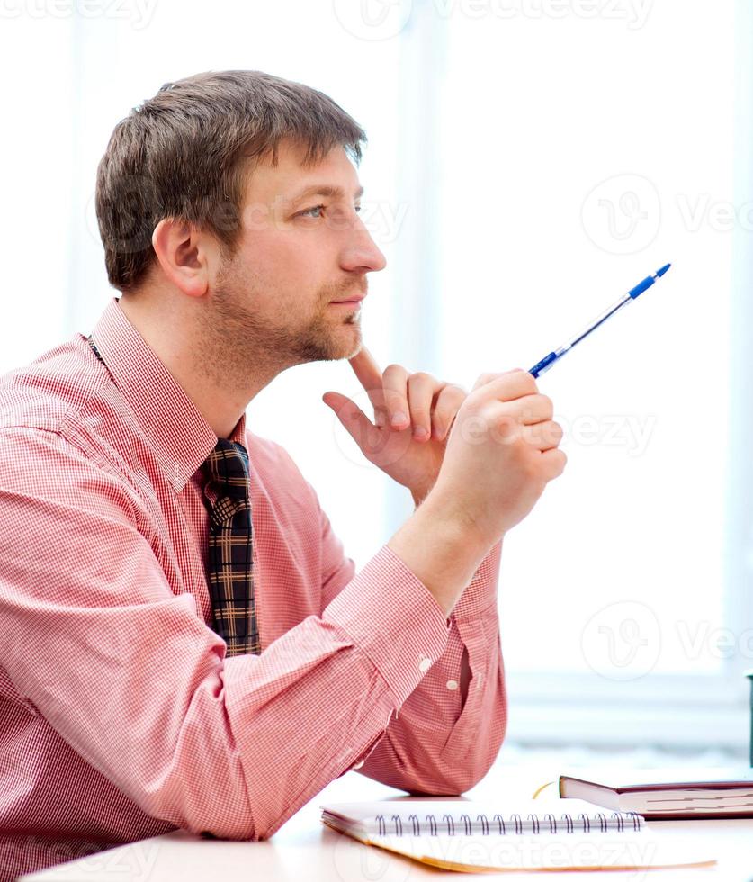 man thinking in the office photo