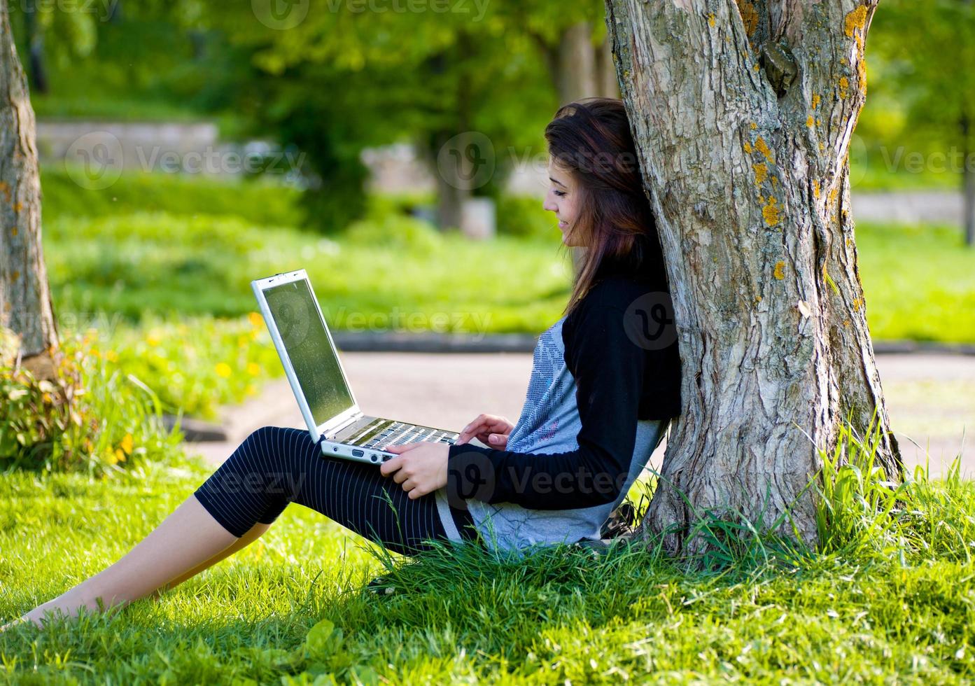 woman in summer park photo