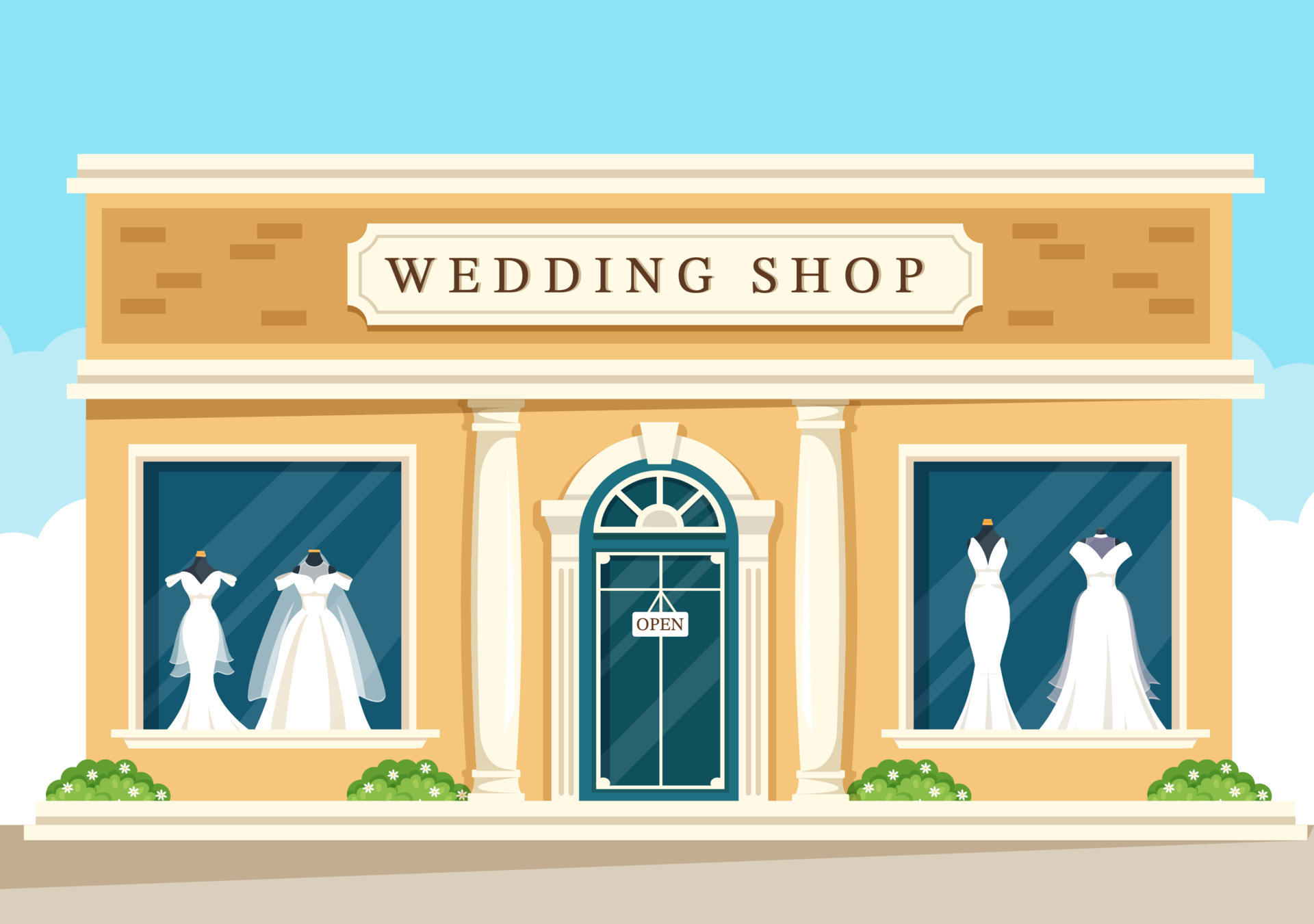 Wedding Shop with Jewellery, Beautiful Bride Gowns and Accessories Suitable for Poster in Flat Cartoon Hand Drawn Template Illustration 15251780 Vector Art at Vecteezy Wedding Shop with Jewellery, Beautiful Bride Gowns and Accessories Suitable for Poster in Flat Cartoon Hand Drawn Template Illustration 15251780 Vector Art at Vecteezy