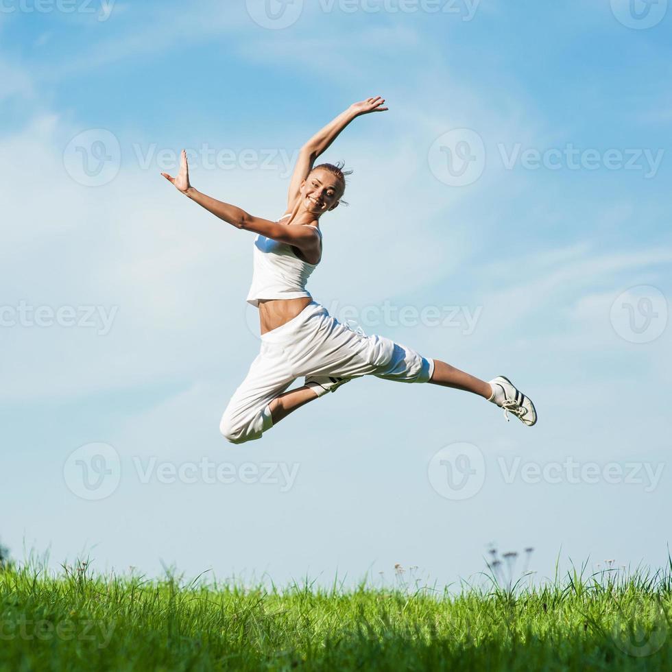 woman engaged in fitness photo