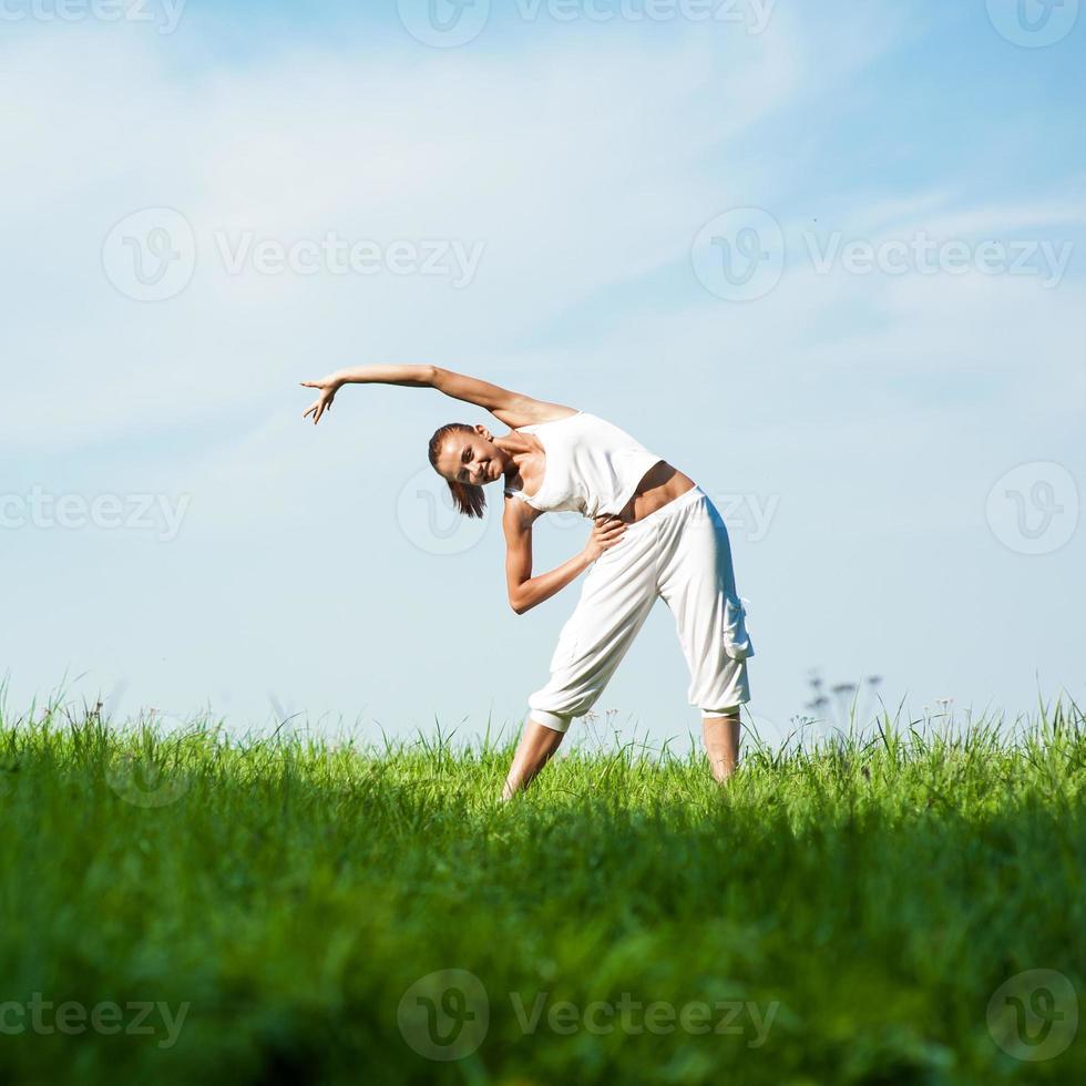 woman engaged in fitness photo