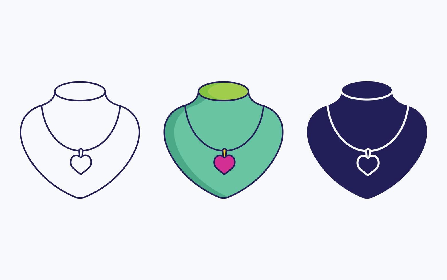 línea de collar e icono de glifo, ilustración vectorial vector