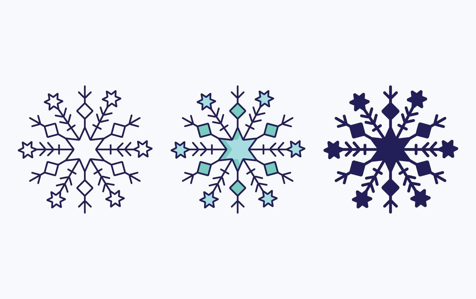 Snowflake line and glyph icon, vector illustration