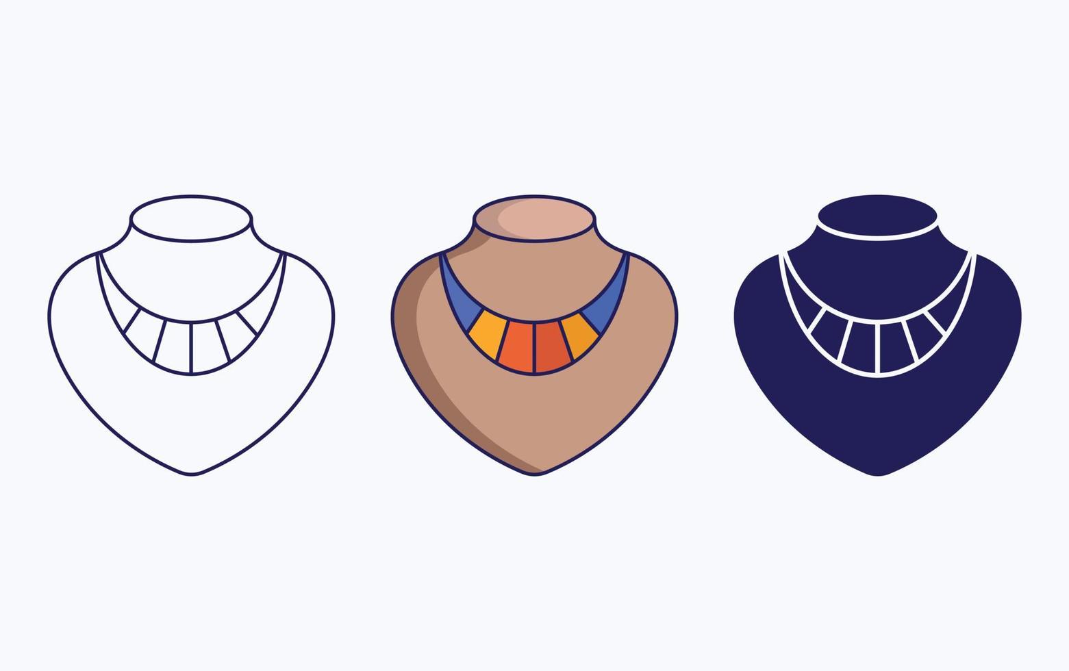 Necklace line and glyph icon, vector illustration