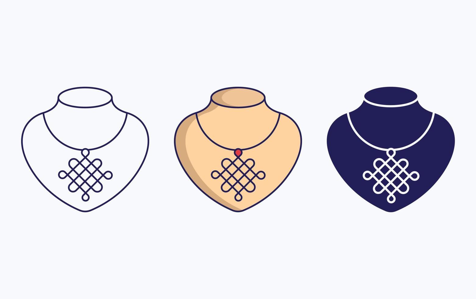 línea de collar e icono de glifo, ilustración vectorial vector