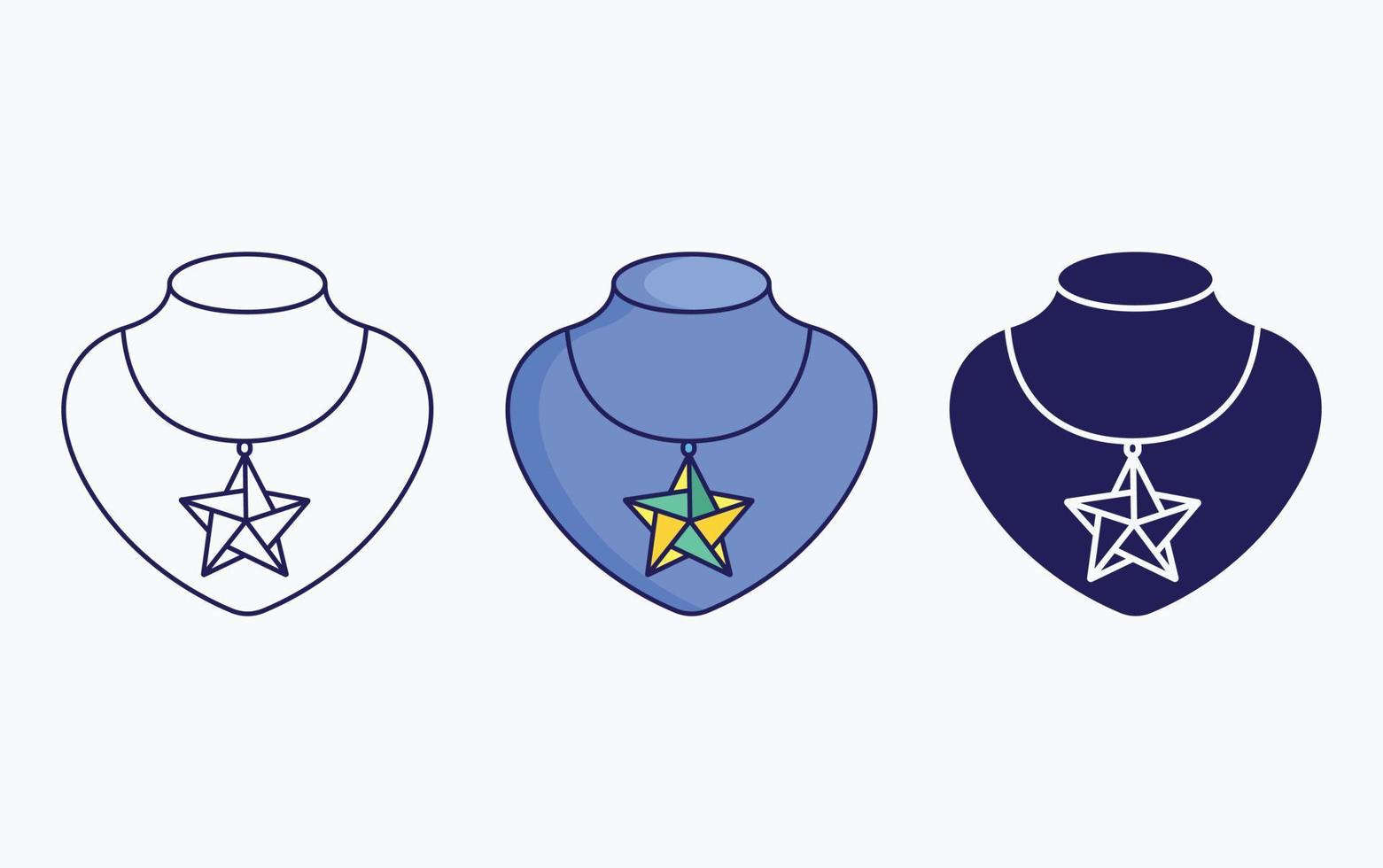 Necklace line and glyph icon, vector illustration