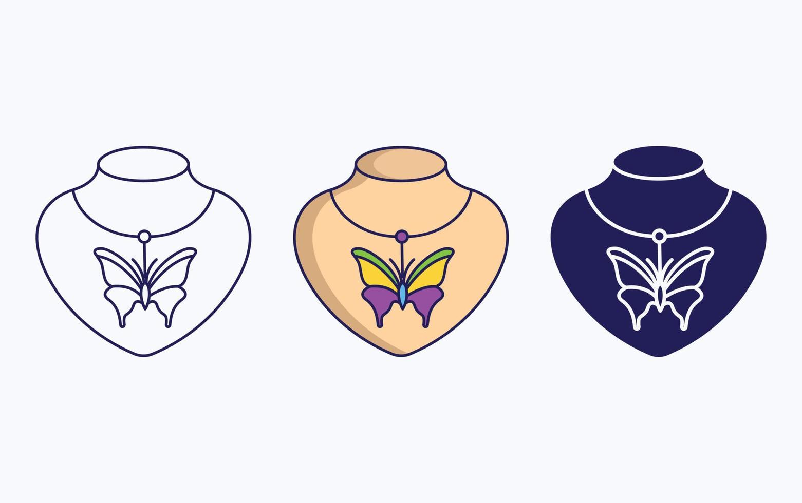 Necklace line and glyph icon, vector illustration