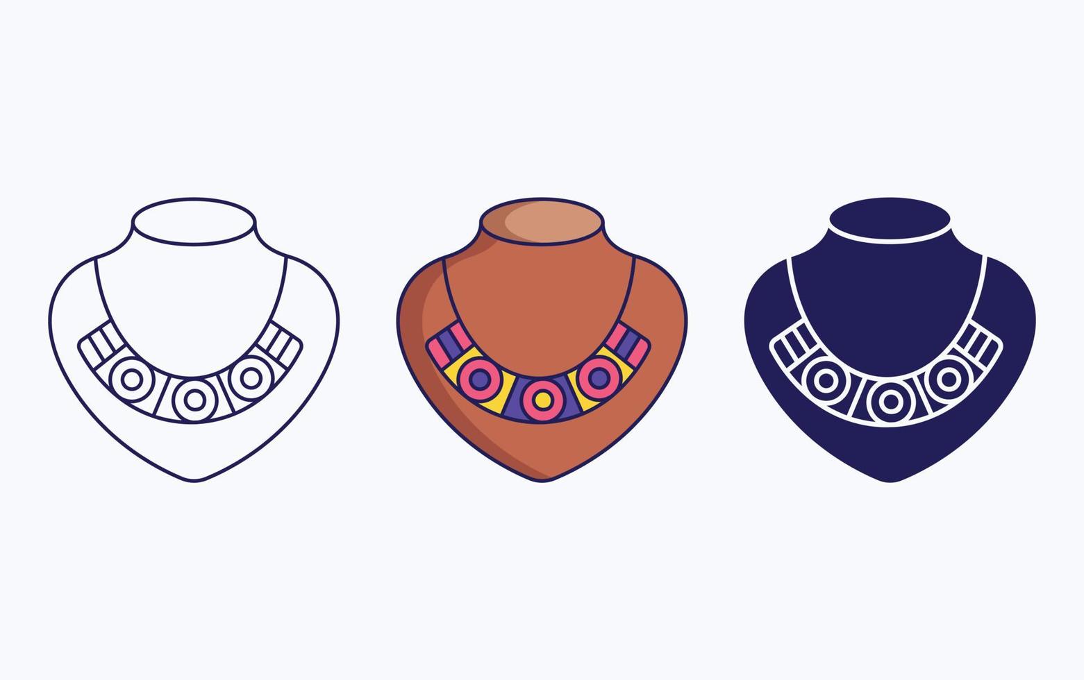 Necklace line and glyph icon, vector illustration