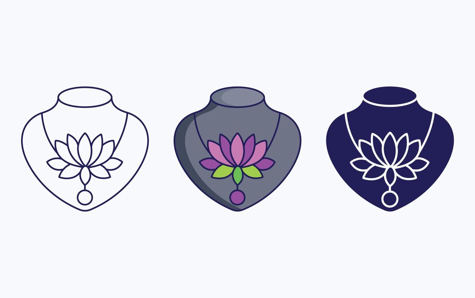 Necklace line and glyph icon, vector illustration