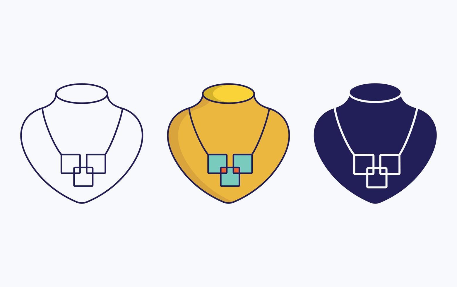 Necklace line and glyph icon, vector illustration