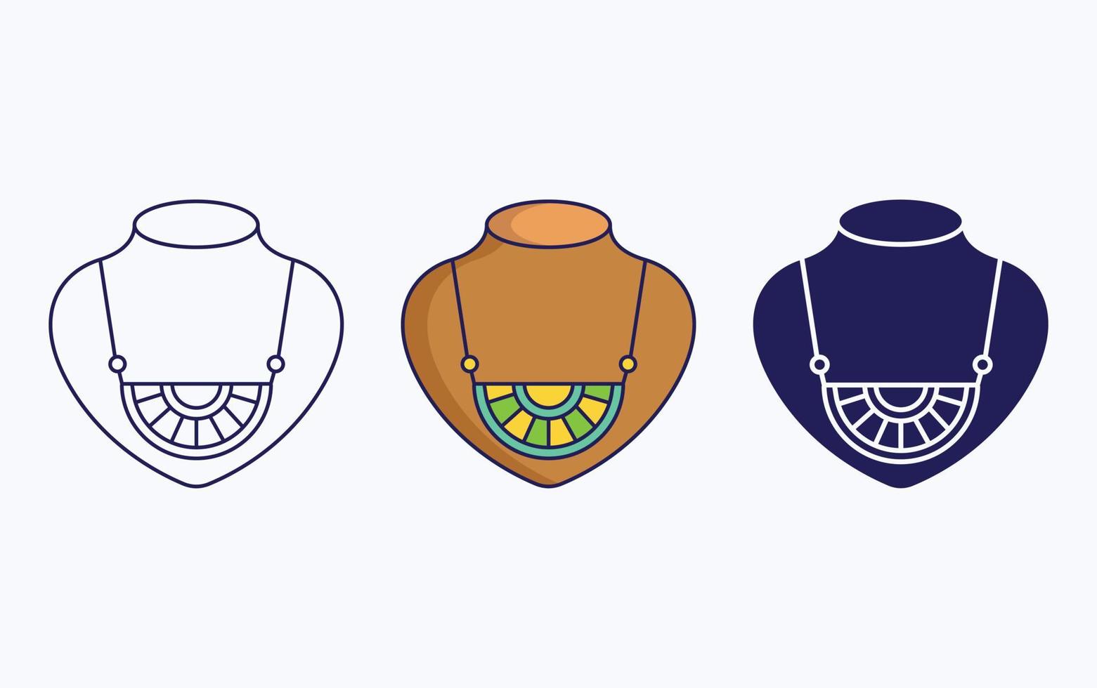 Necklace line and glyph icon, vector illustration