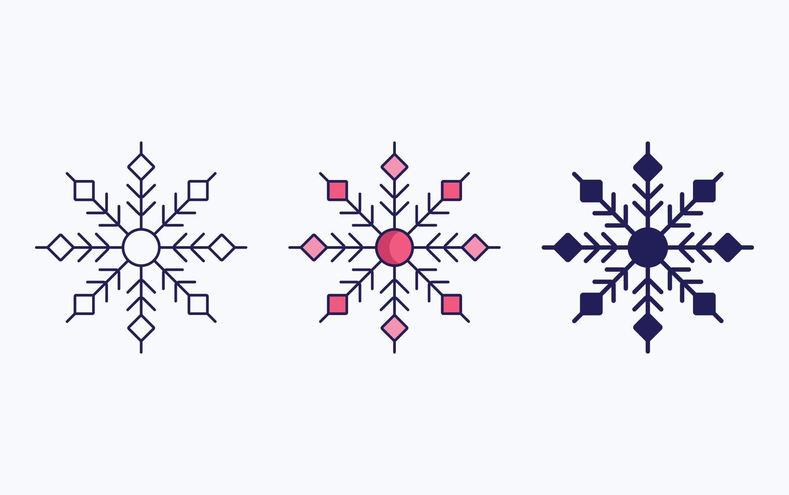 Snowflake line and glyph icon, vector illustration