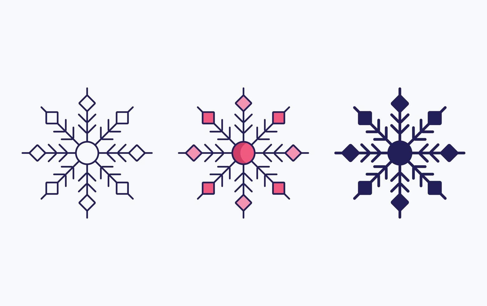 línea de copos de nieve e icono de glifo, ilustración vectorial vector