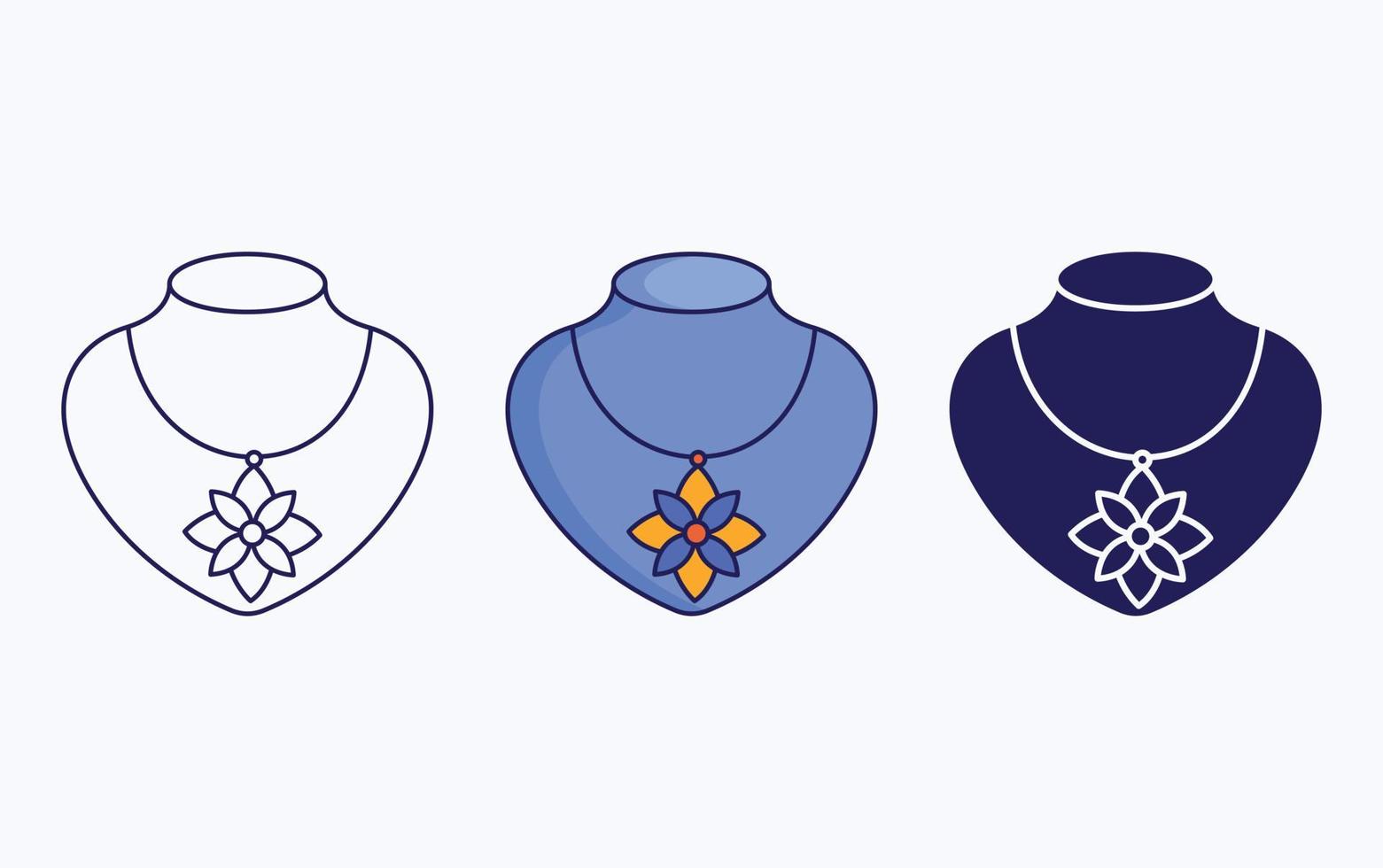 Necklace line and glyph icon, vector illustration