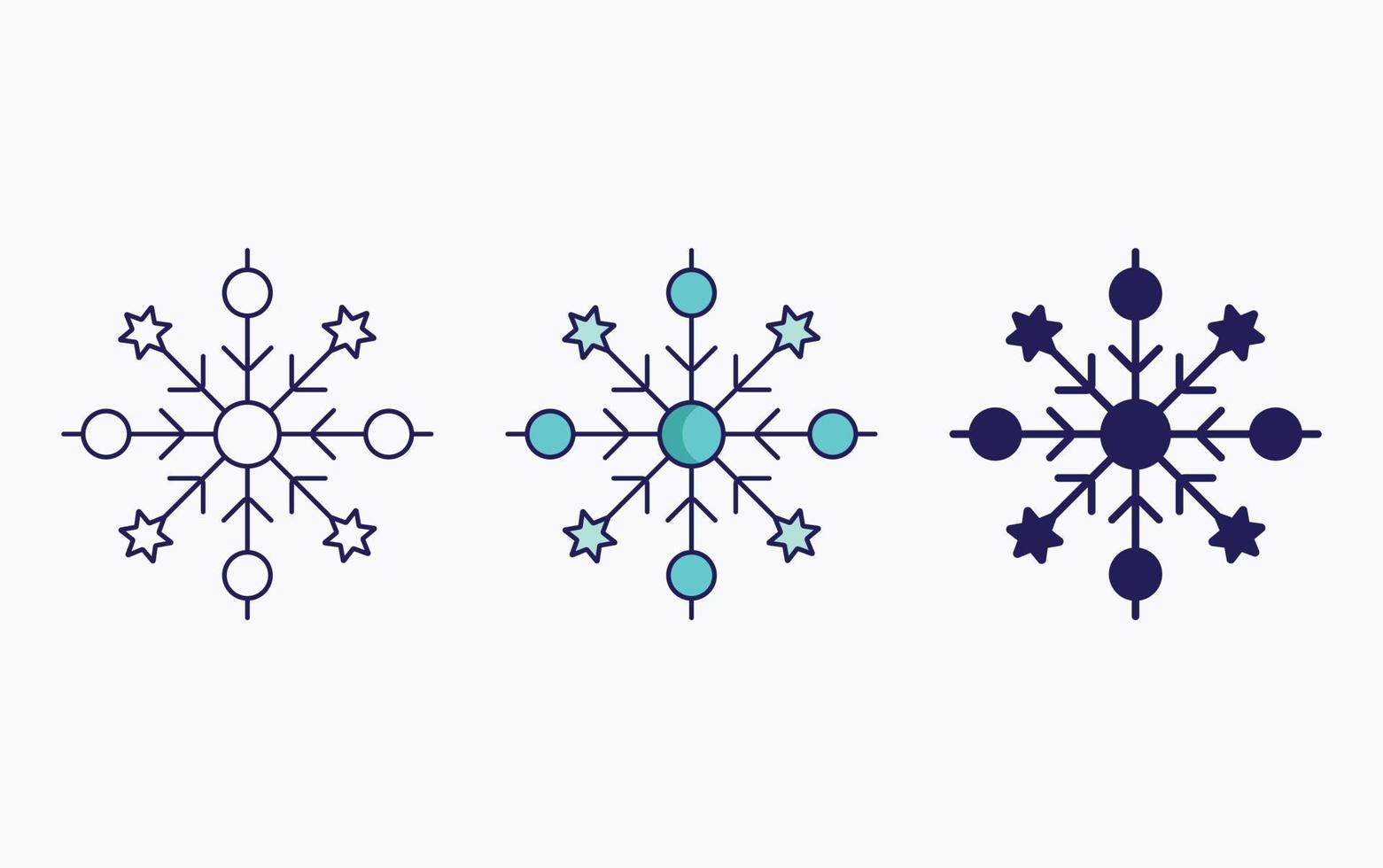 Snowflake line and glyph icon, vector illustration