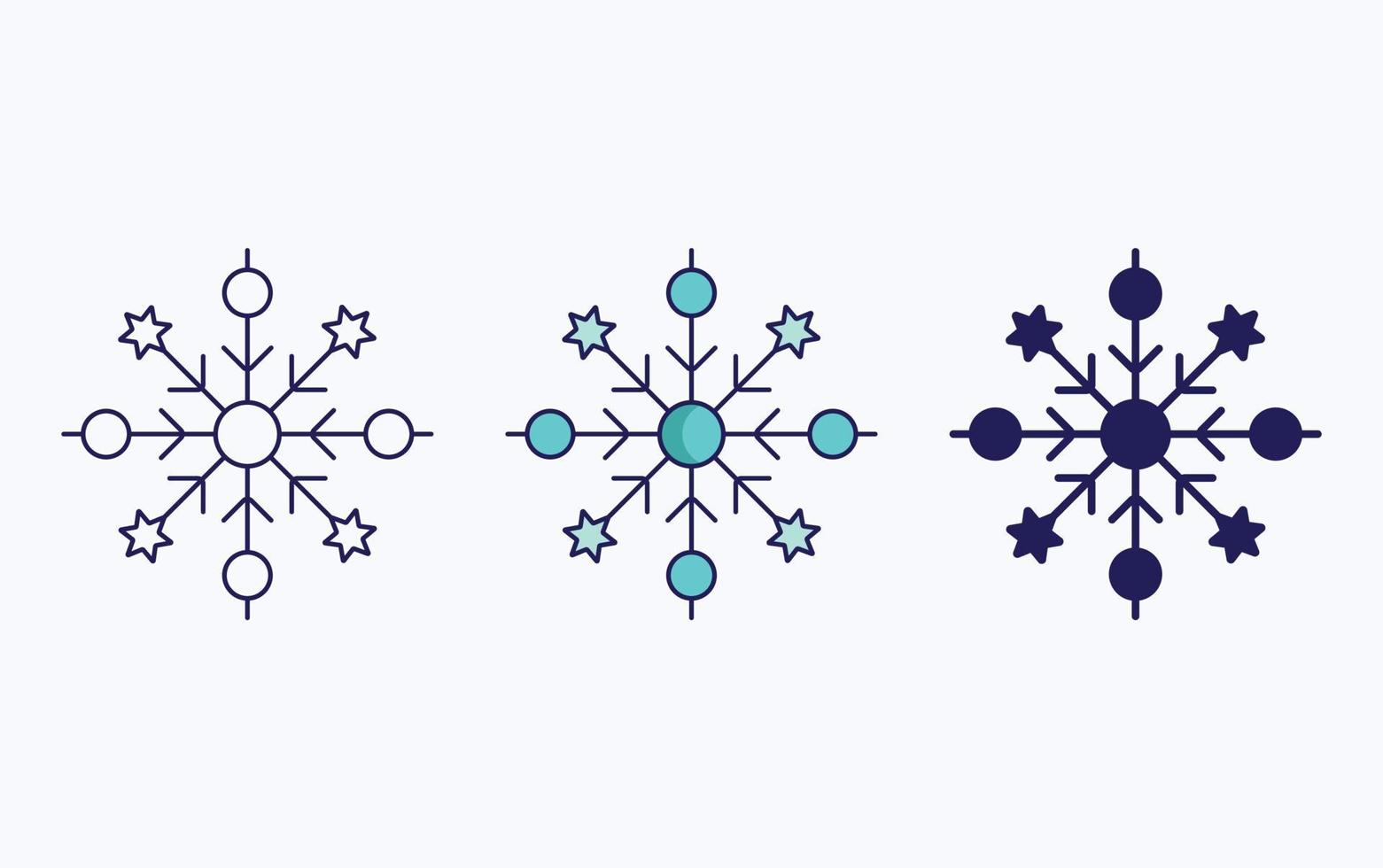 línea de copos de nieve e icono de glifo, ilustración vectorial vector