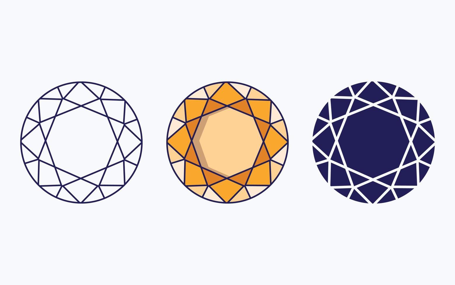 Diamond line and glyph icon, vector illustration