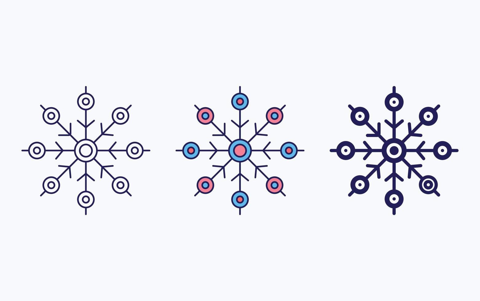 Snowflake line and glyph icon, vector illustration