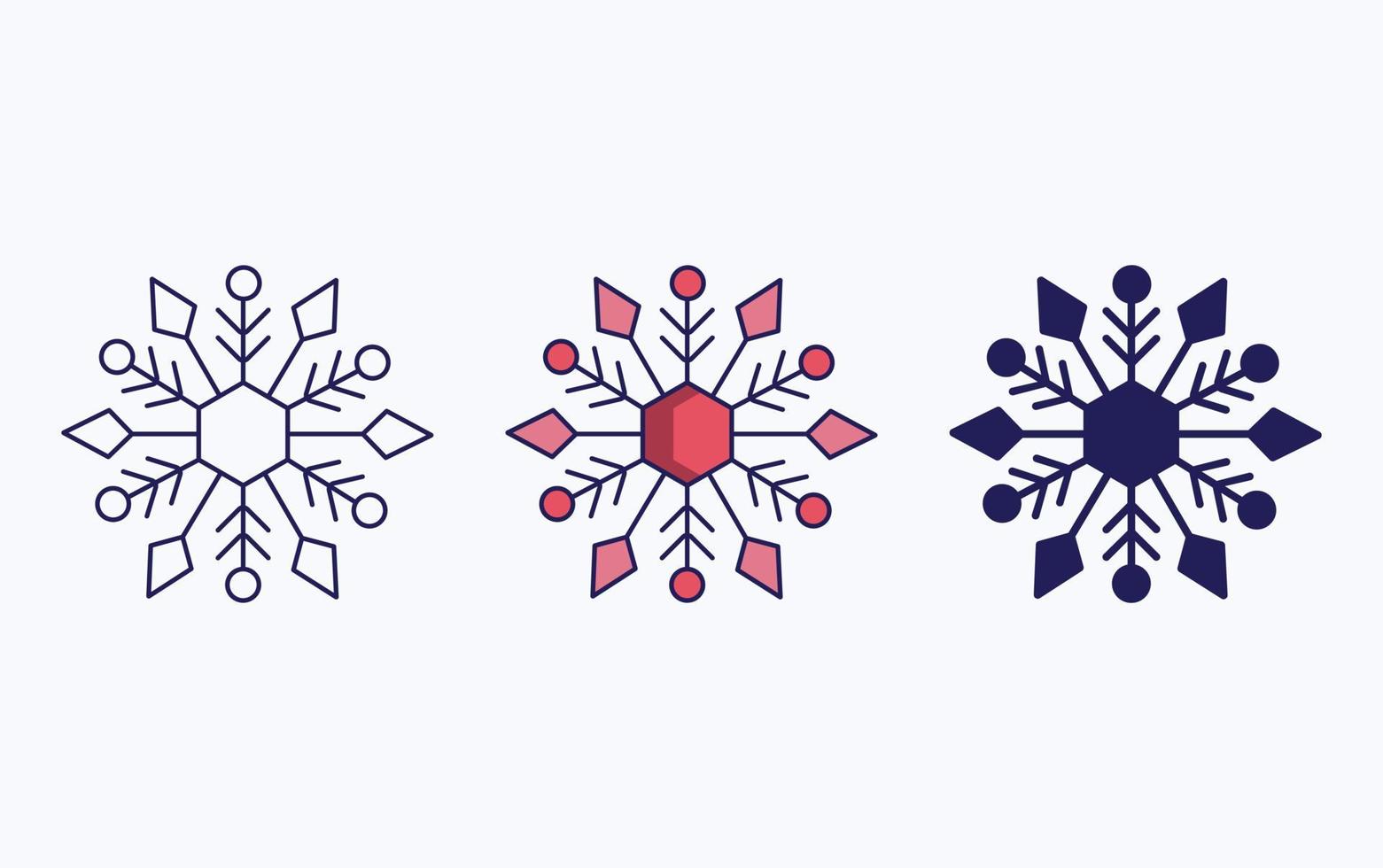 Snowflake line and glyph icon, vector illustration