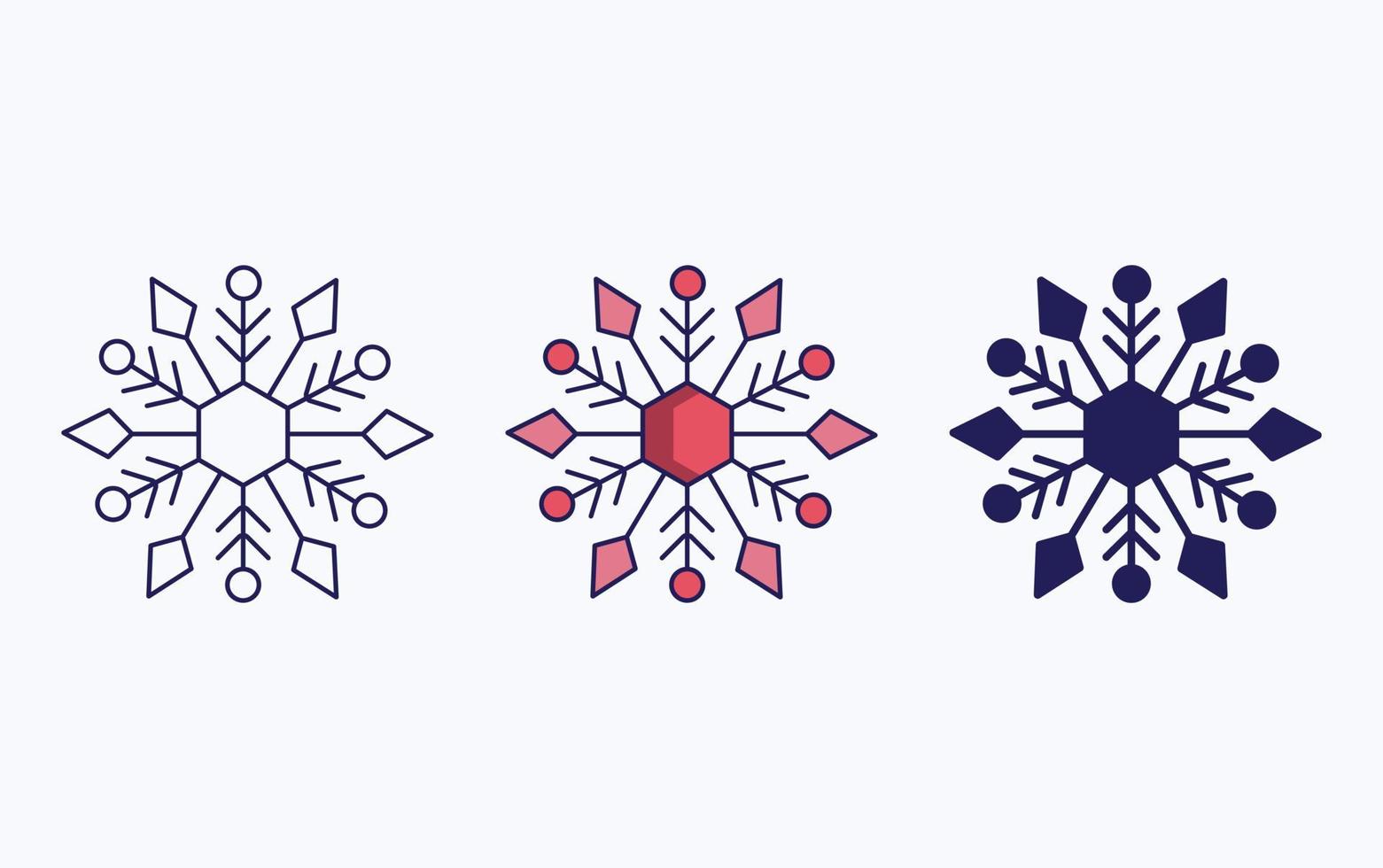 línea de copos de nieve e icono de glifo, ilustración vectorial vector