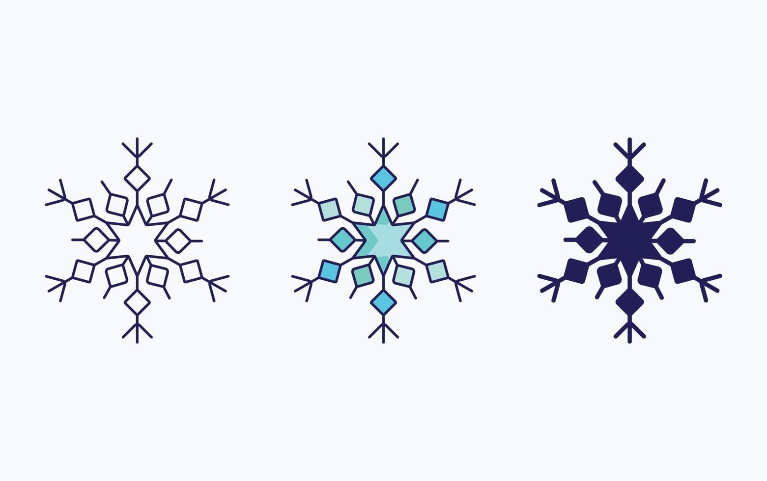 línea de copos de nieve e icono de glifo, ilustración vectorial vector