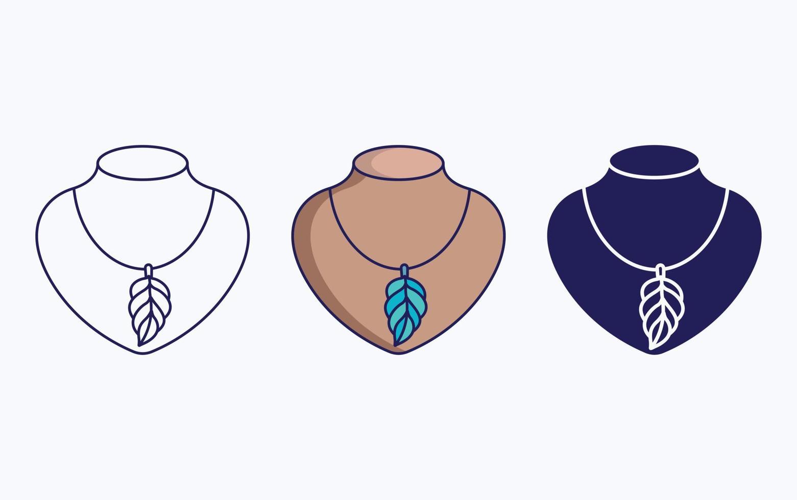 Necklace line and glyph icon, vector illustration