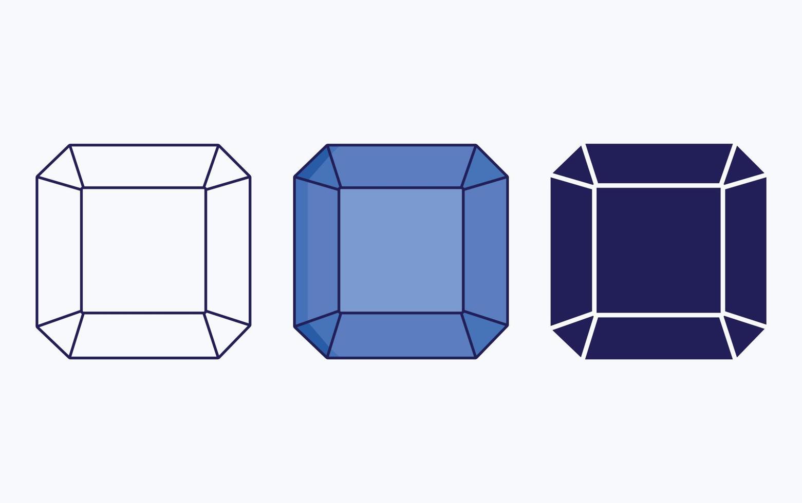 Diamond line and glyph icon, vector illustration