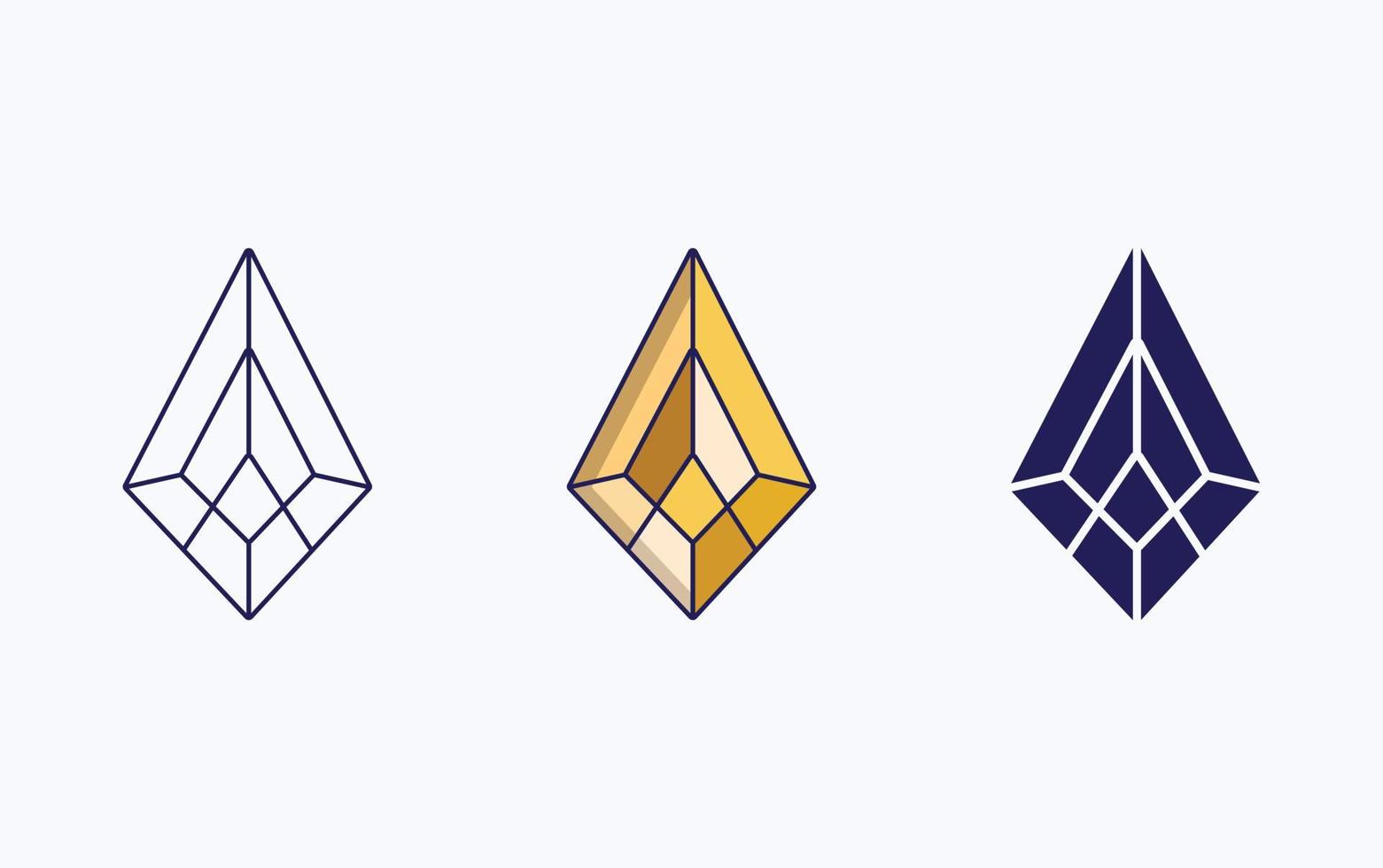 Diamond line and glyph icon, vector illustration