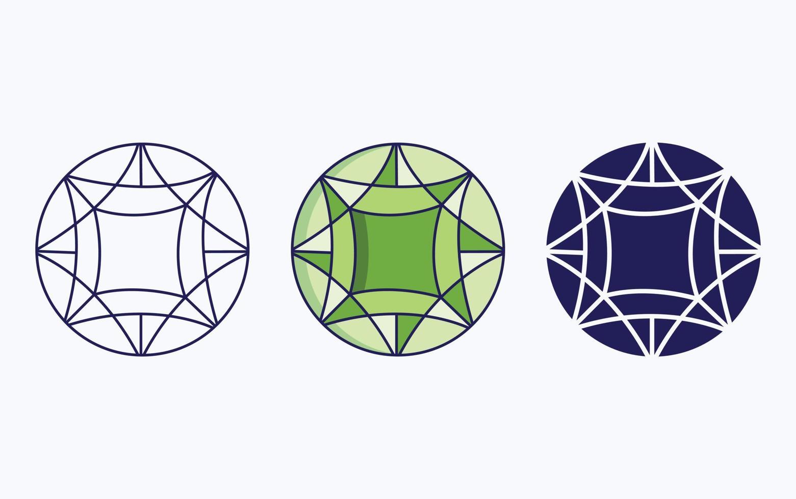 Diamond line and glyph icon, vector illustration