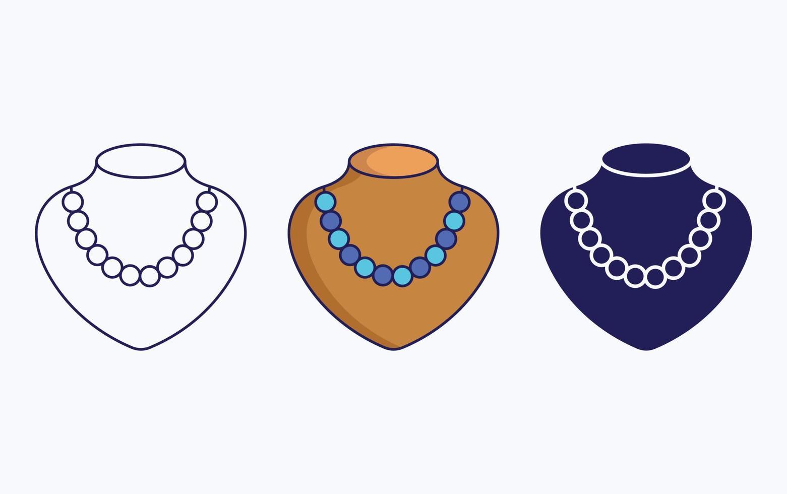 Necklace line and glyph icon, vector illustration