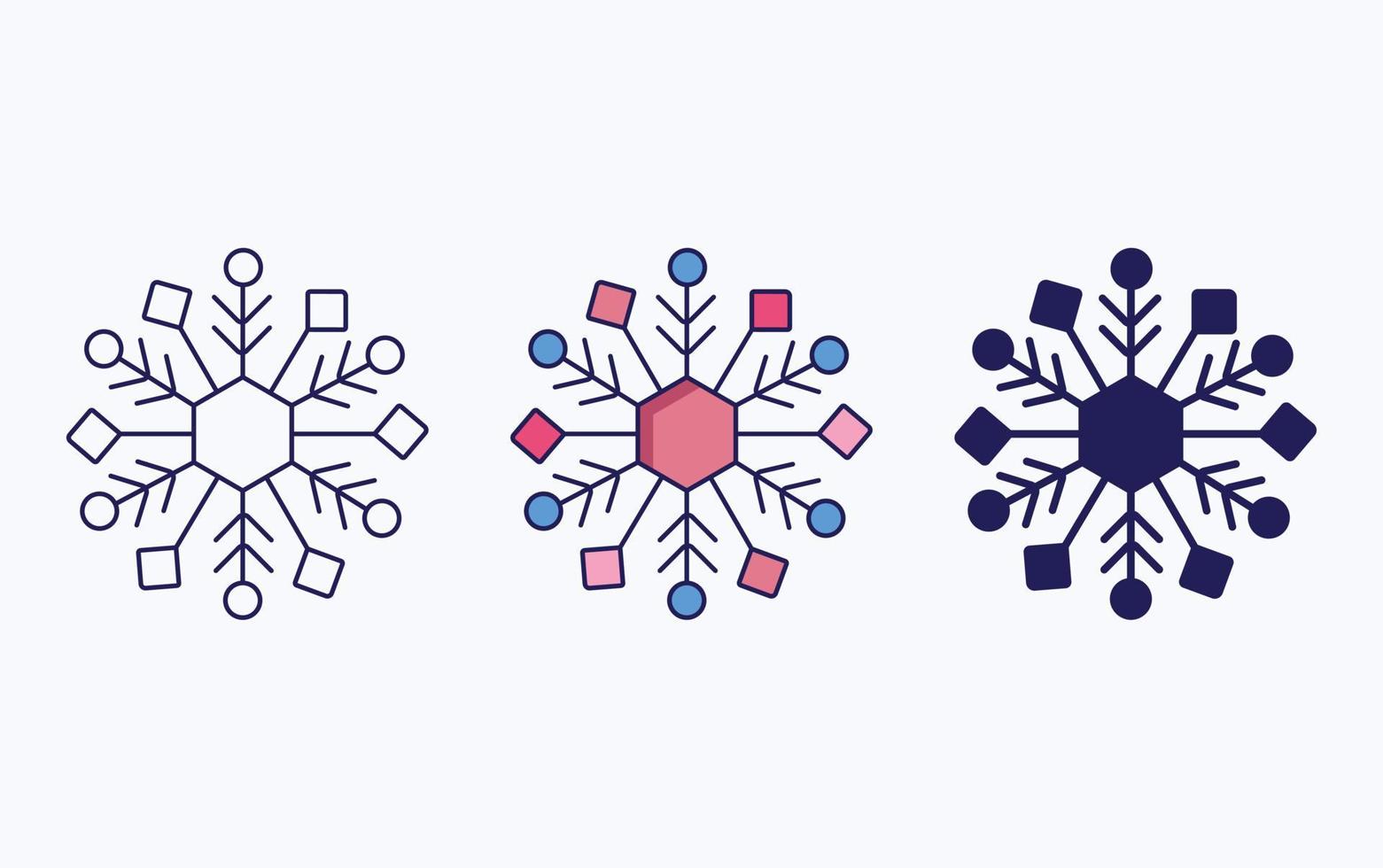 Snowflake line and glyph icon, vector illustration