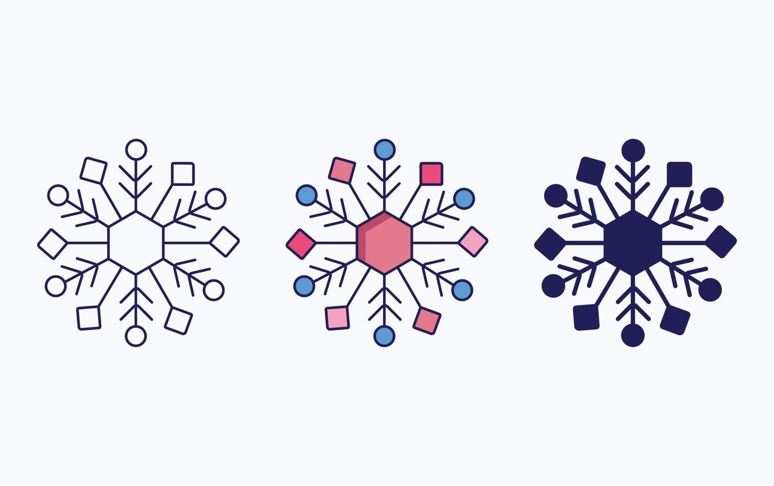 línea de copos de nieve e icono de glifo, ilustración vectorial vector