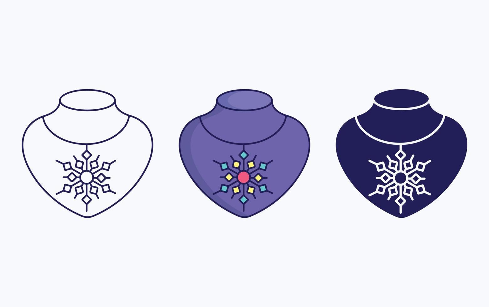 Necklace line and glyph icon, vector illustration