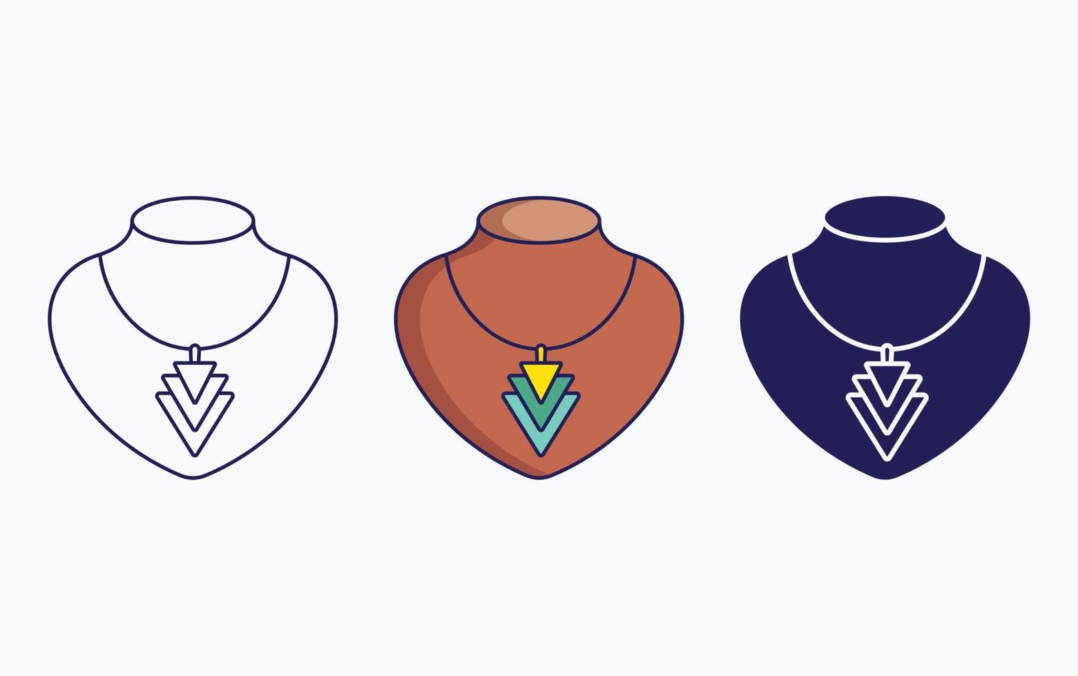 Necklace line and glyph icon, vector illustration