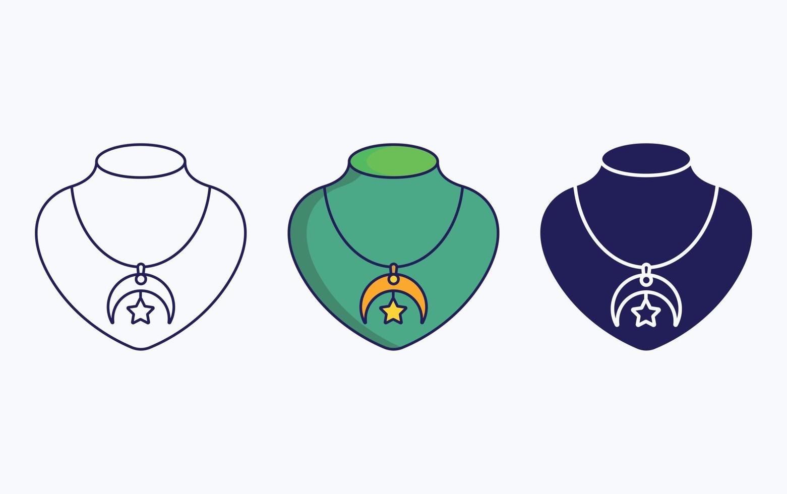 línea de collar e icono de glifo, ilustración vectorial vector