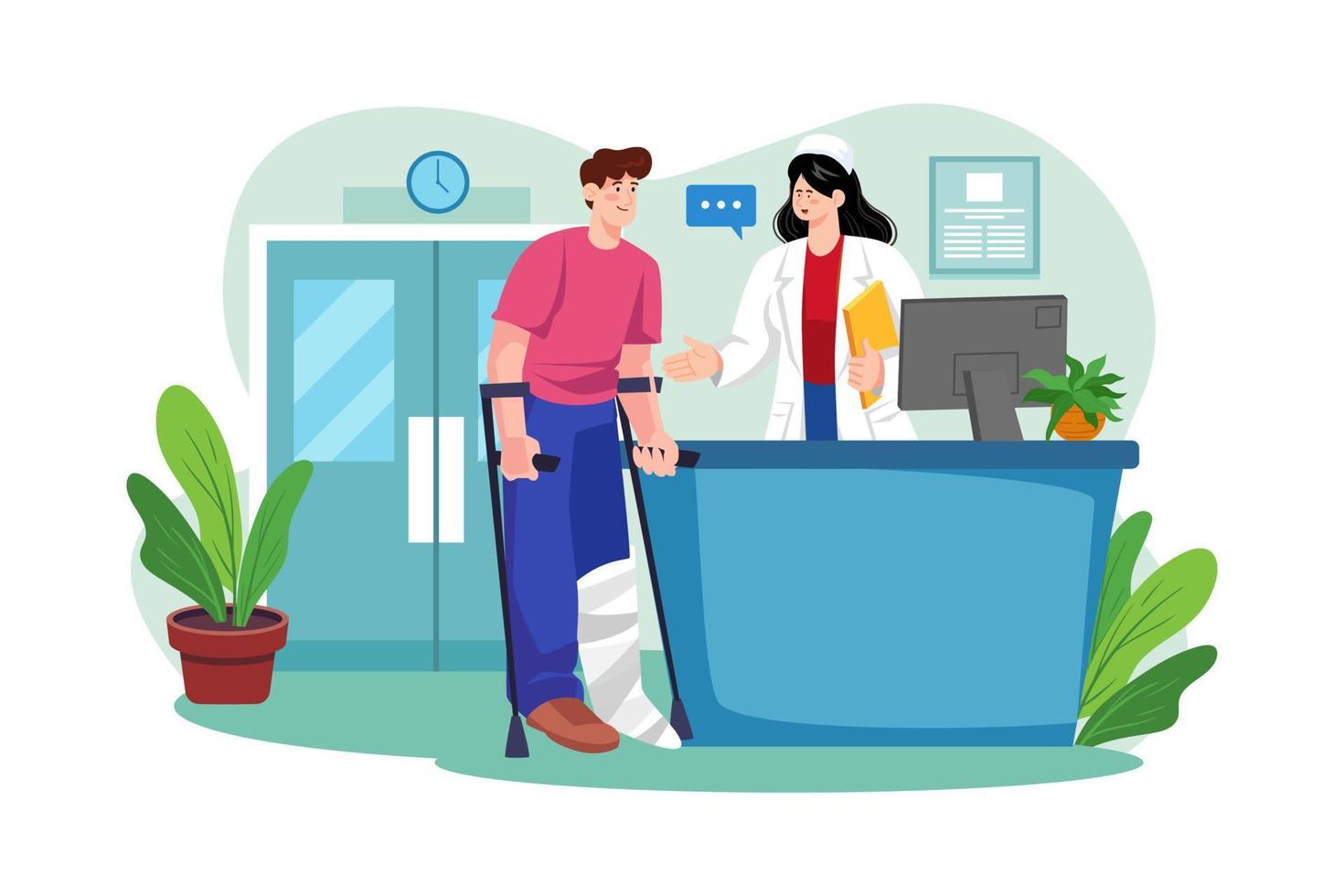 Hospital Reception Desk Illustration concept. A flat illustration isolated on white background vector