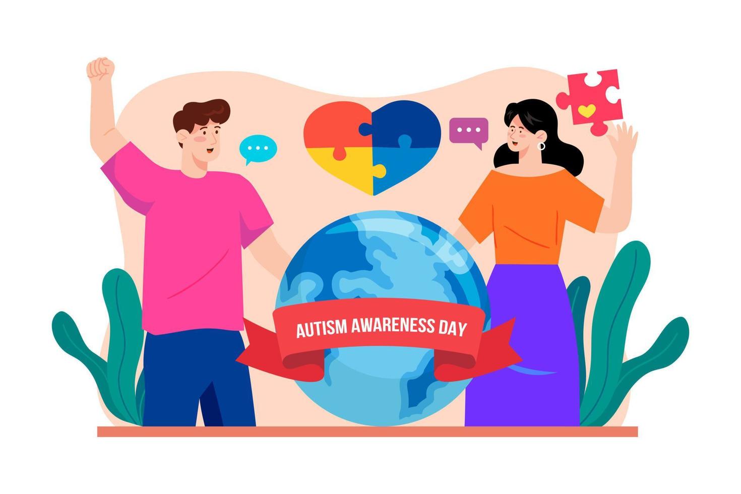 World Autism Day Illustration concept. A flat illustration isolated on white background vector