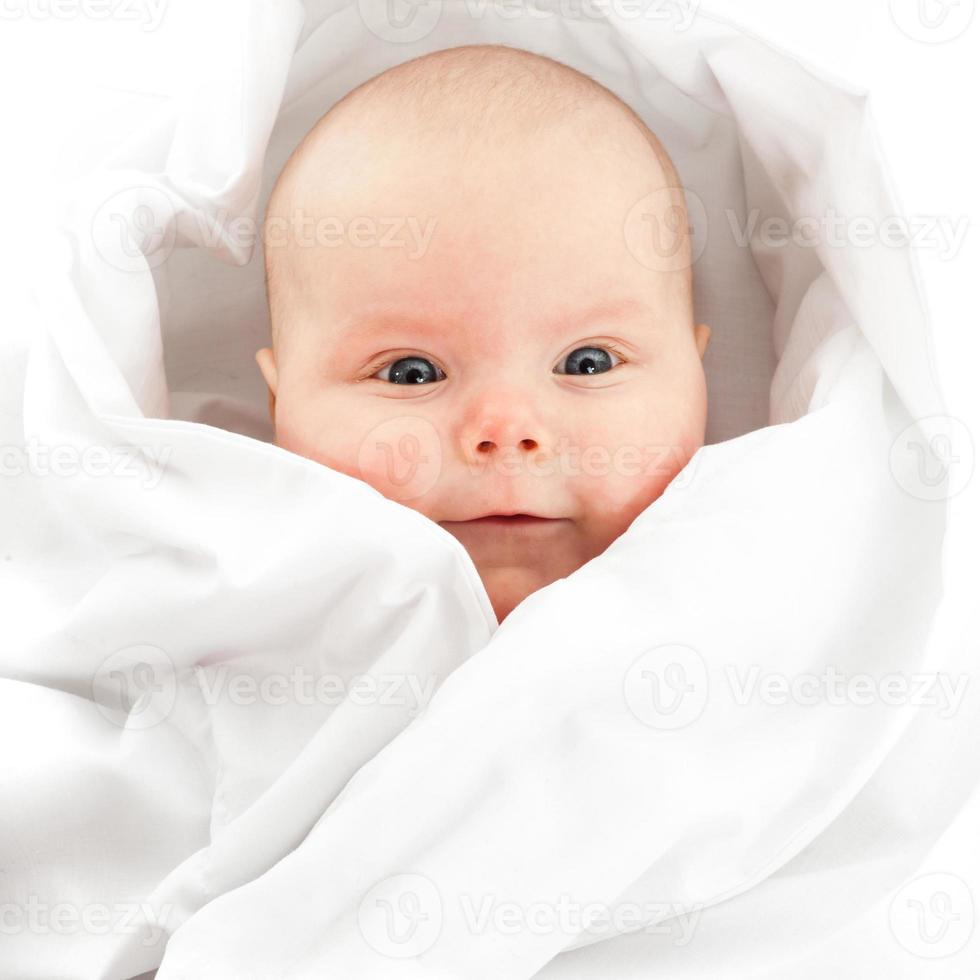 baby girl in white photo