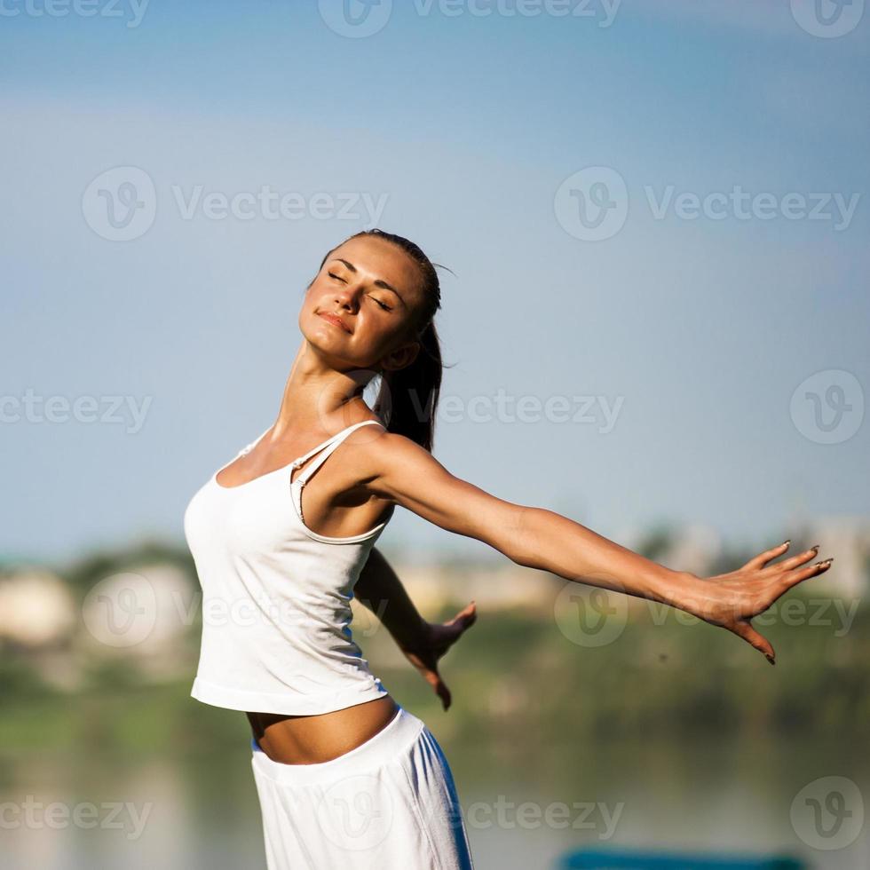 woman engaged in fitness photo