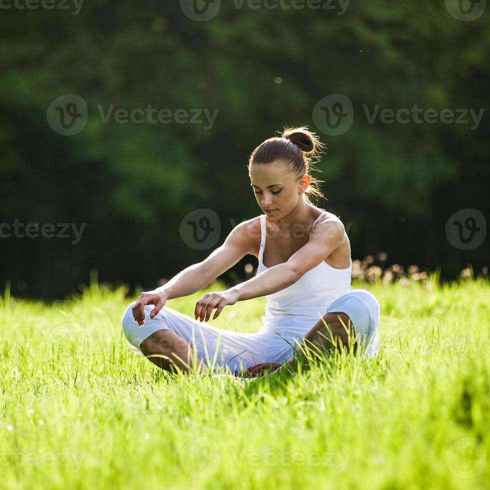 woman engaged in fitness photo