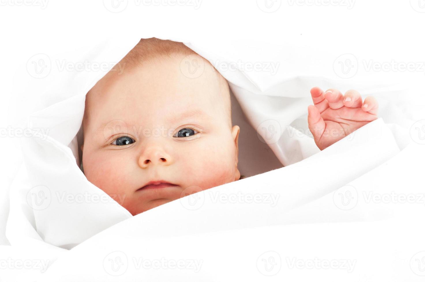 baby girl in white photo
