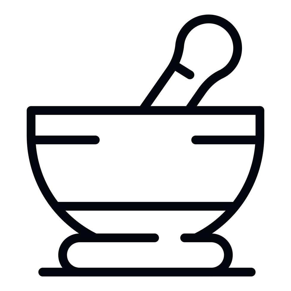 Herbal bowl spa icon, outline style vector