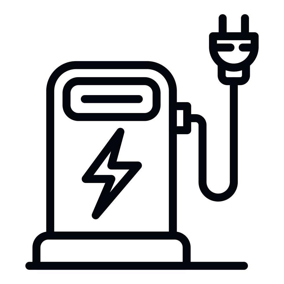 Electric car refueling icon, outline style vector