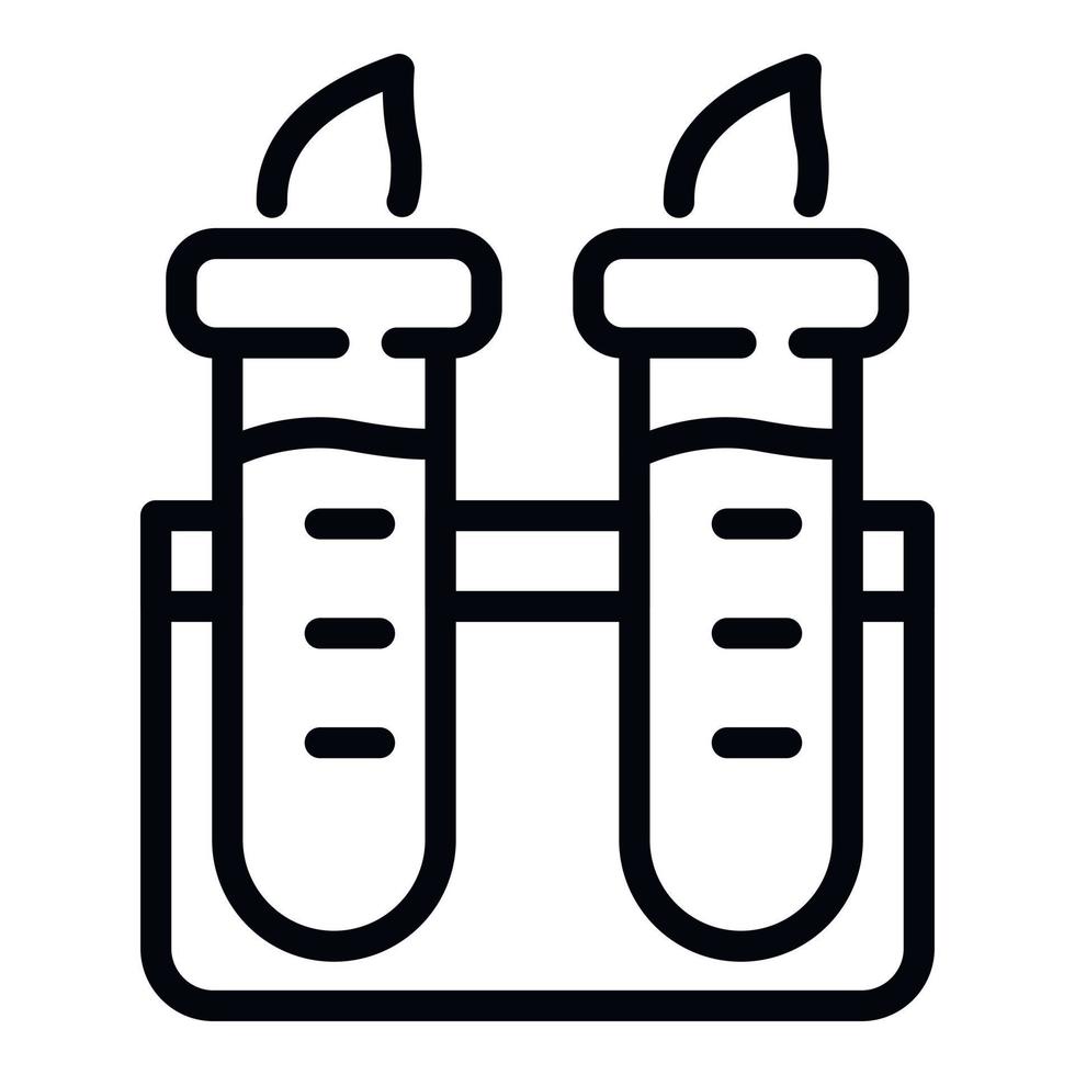 Herbal test tube icon, outline style vector