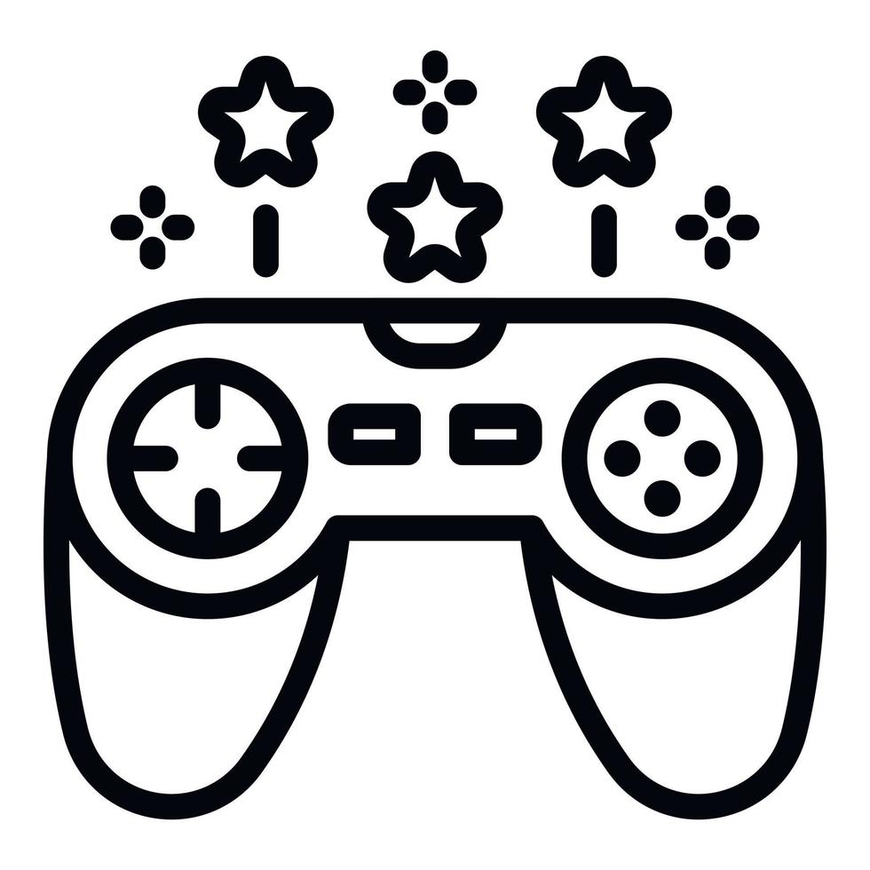 Gaming joystick icon, outline style vector