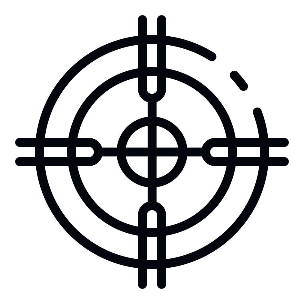 Ai target icon, outline style vector
