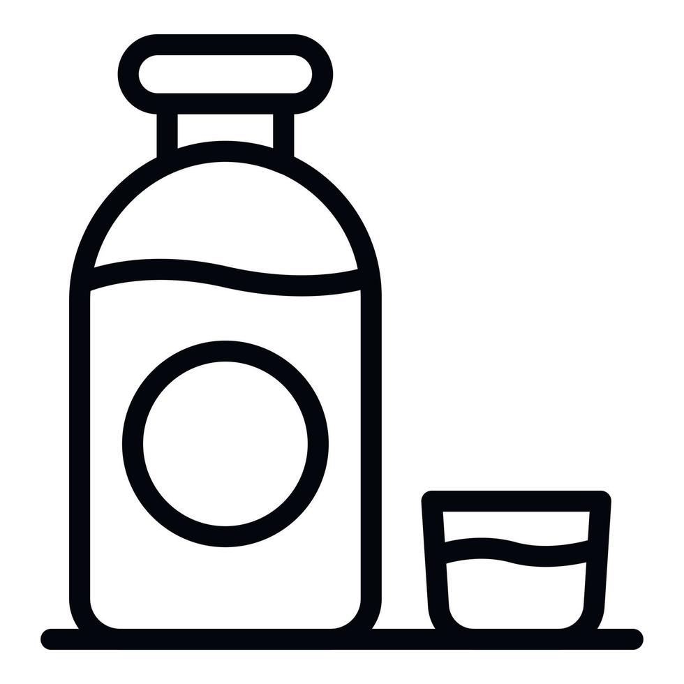 Water cough syrup icon, outline style vector